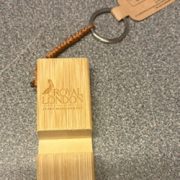 Bamboo phone holder keyring